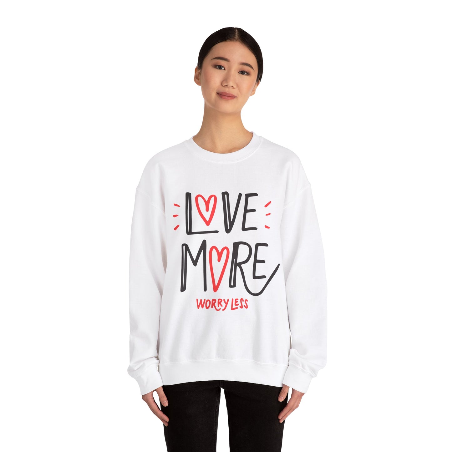 Love More Worry Less Unisex Heavy Blend™ Crewneck Sweatshirt