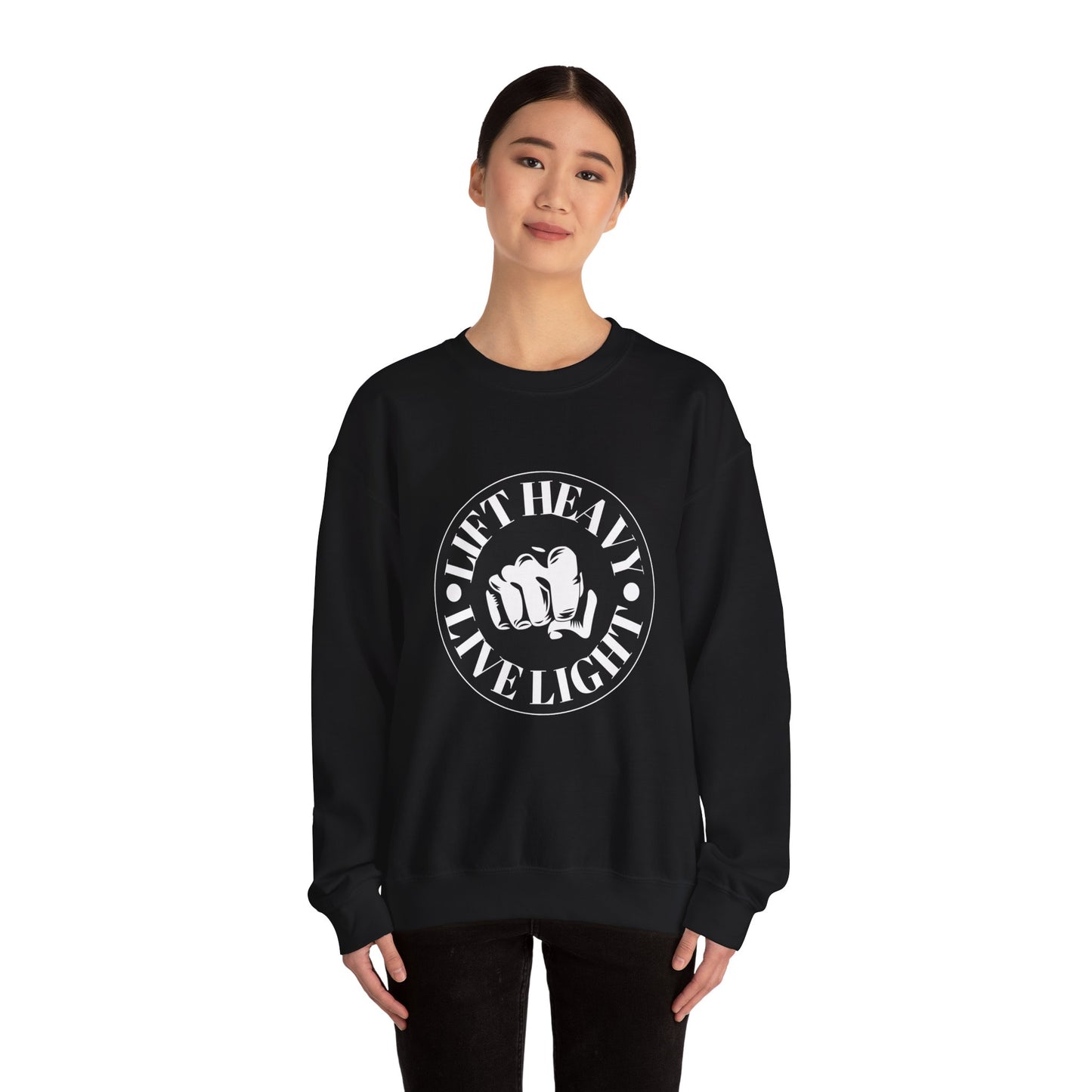 Lift Heavy Live Light Unisex Heavy Blend™ Crewneck Sweatshirt