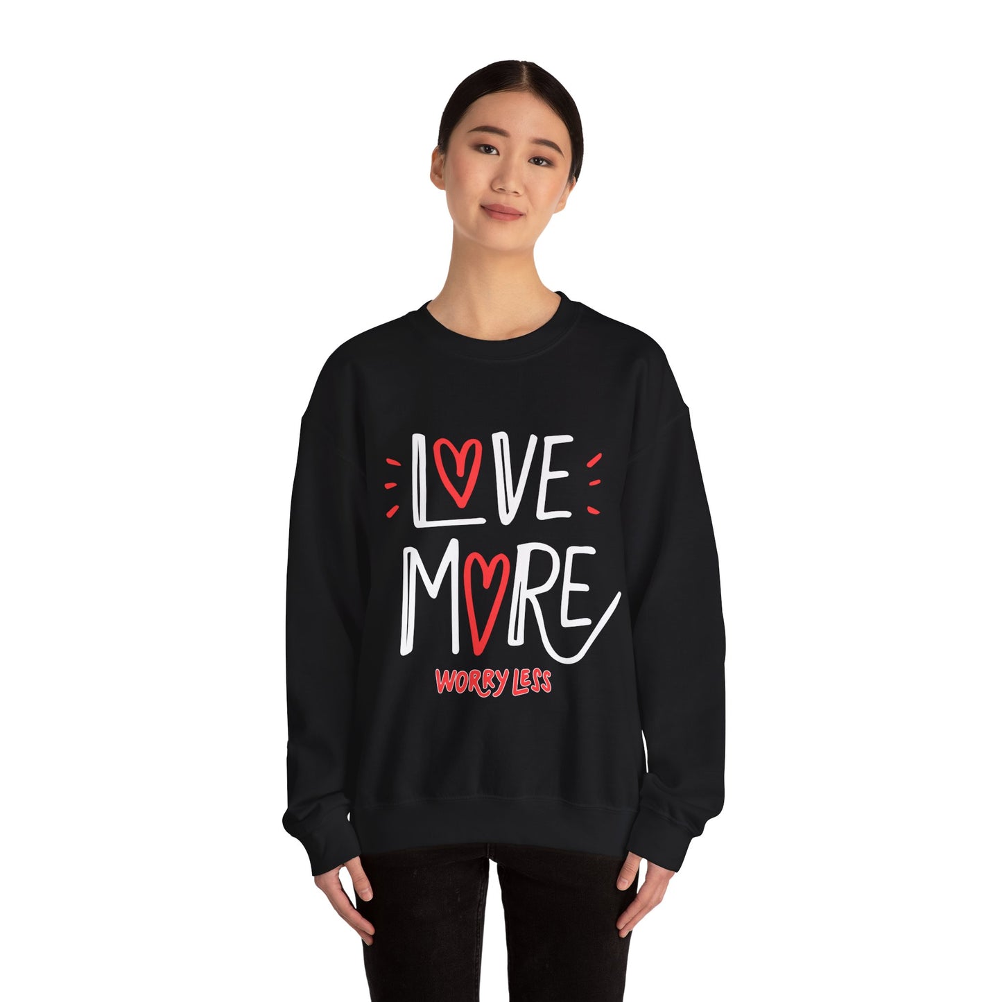 Love More Worry Less Unisex Heavy Blend™ Crewneck Sweatshirt