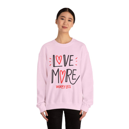 Love More Worry Less Unisex Heavy Blend™ Crewneck Sweatshirt