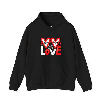 Two hearts one love black hoodie