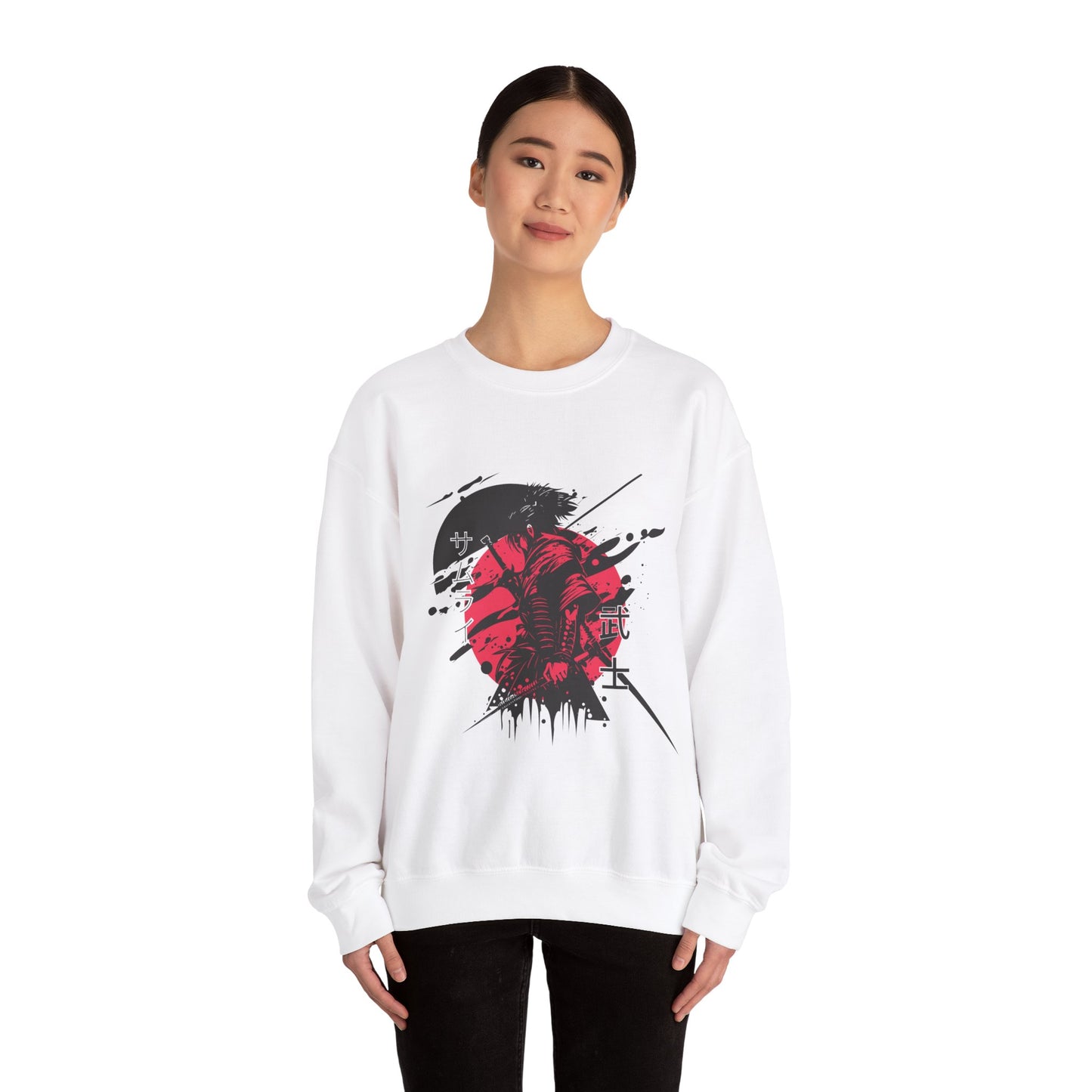 Red And Black Samurai Unisex Heavy Blend™ Crewneck Sweatshirt