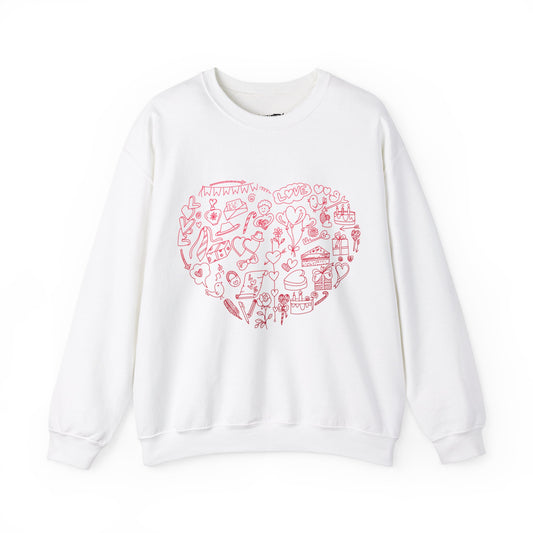 Love Doodle Unisex Heavy Blend™ Crewneck Sweatshirt